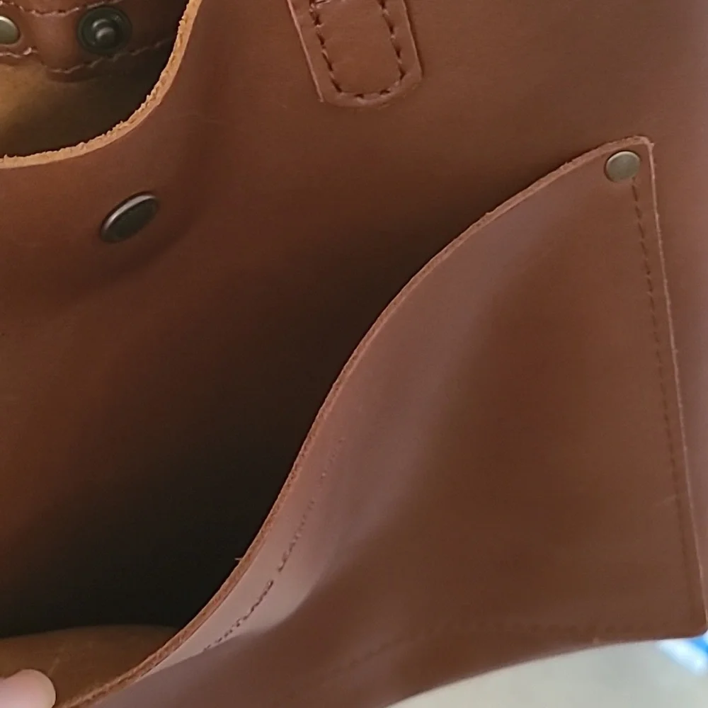 Portland Leather Mini Crossbody Tote - Honey - Picture 8 of 10